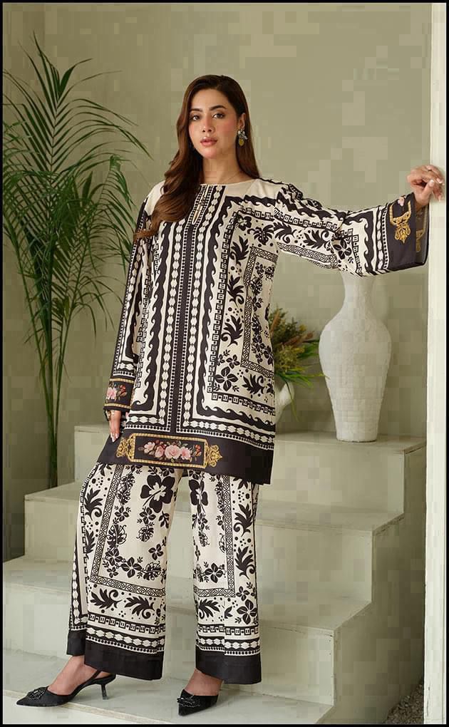 DIGITAL PRINT 3PC SILK UNSTITCHED SUIT 128