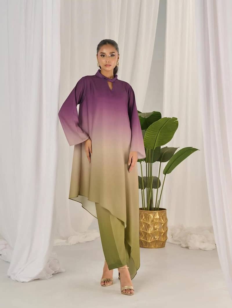 Shamoze Silk Digital Tye ‘N’ Dye 3pc Unstitched Suit - 092