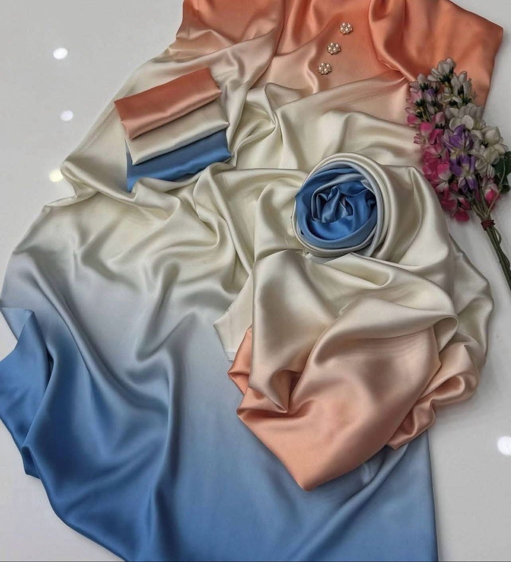 DIGITAL PRINT 3PC SILK UNSTITCHED SUIT 93