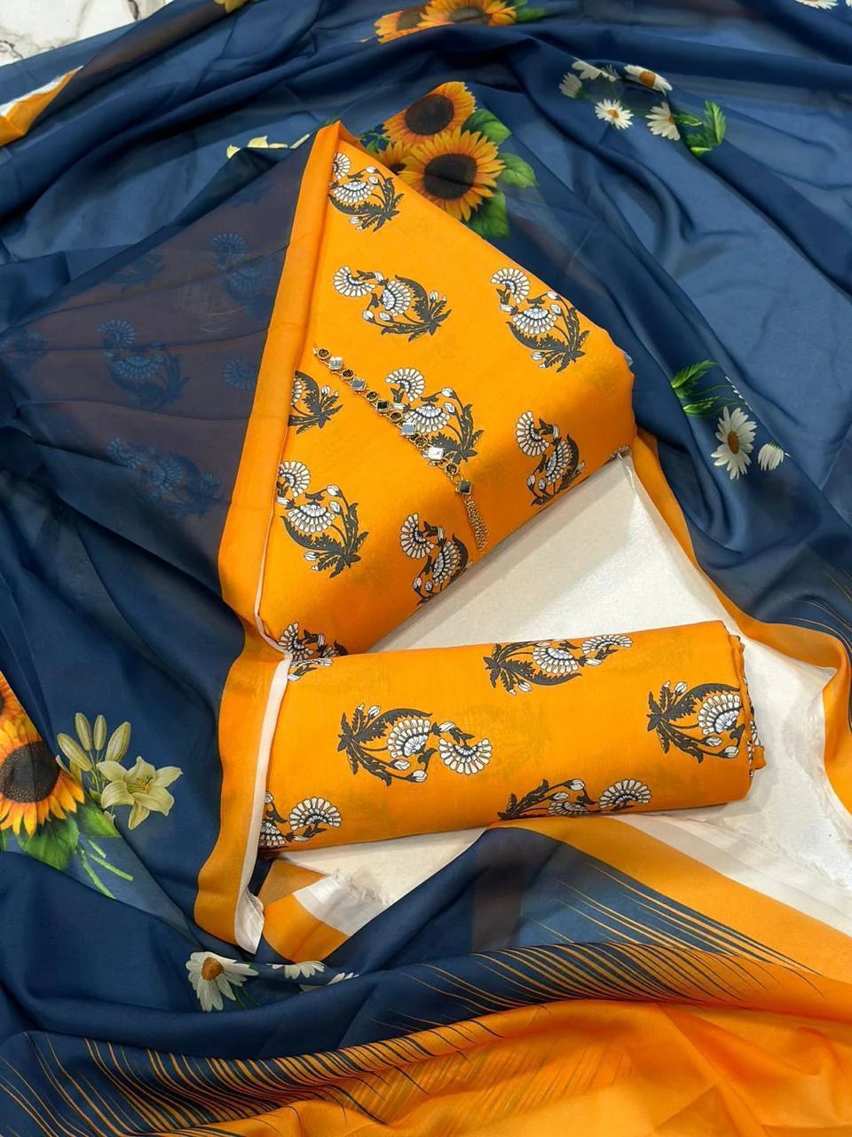 Digital Printed 3 Piece Swiss With Silk Dupatta Collection 02