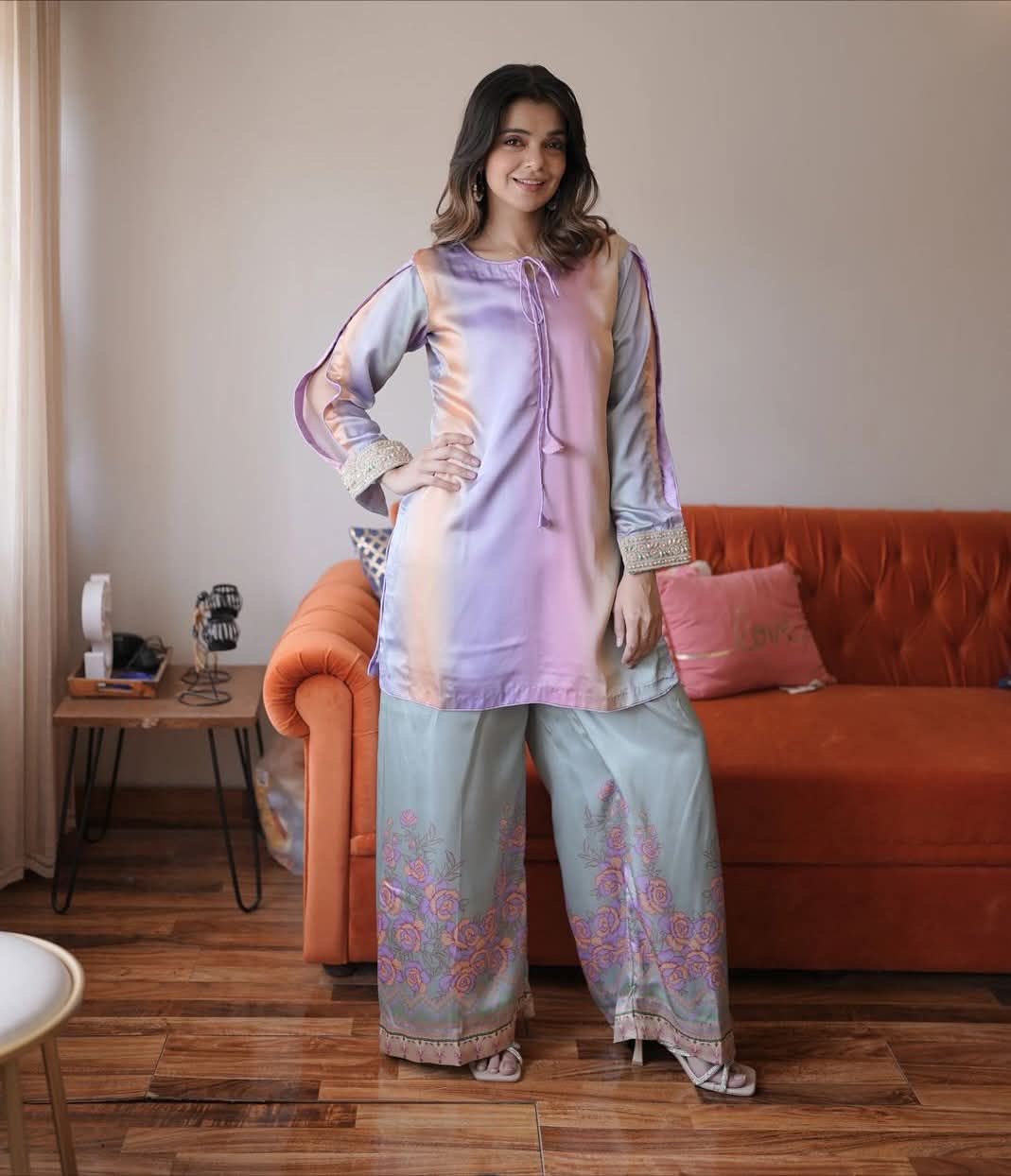 DIGITAL PRINT 3PC SILK UNSTITCHED SUIT 114