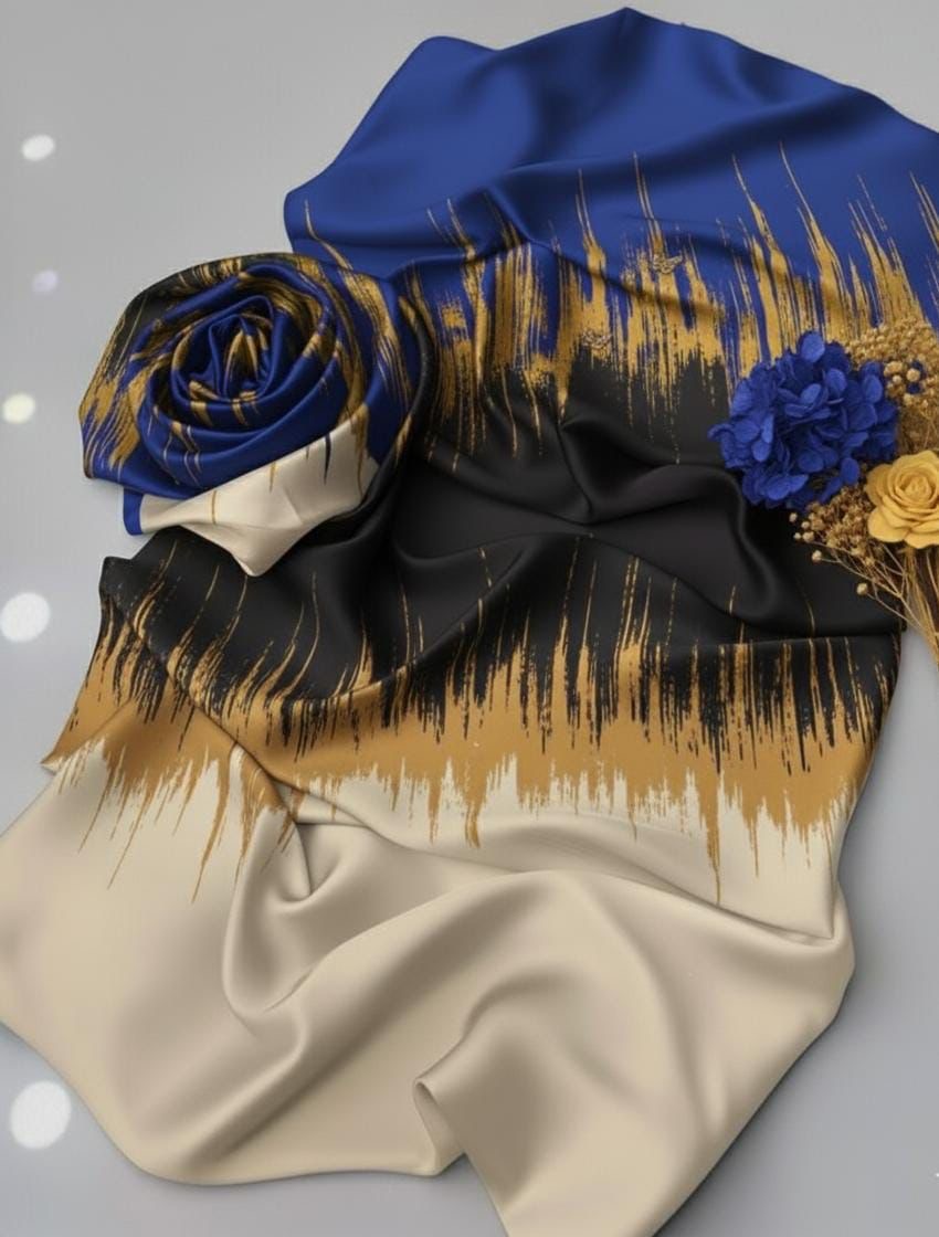 DIGITAL PRINT 3PC SILK UNSTITCHED SUIT 119