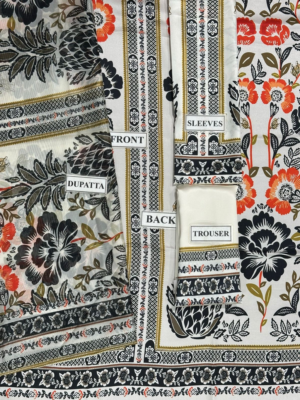 DIGITAL PRINT 3PC SILK UNSTITCHED SUIT 126