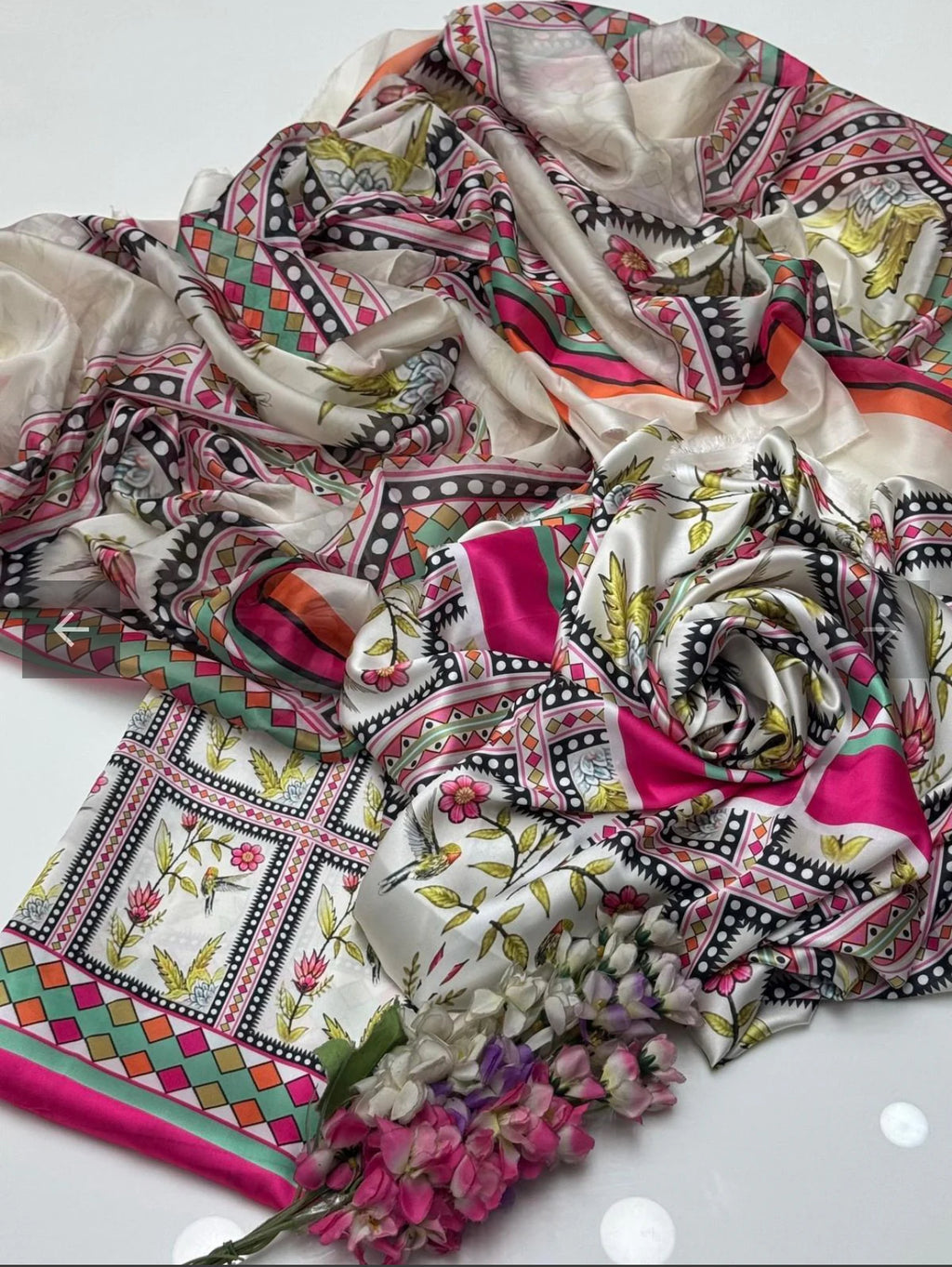 DIGITAL PRINT 3PC SILK UNSTITCHED SUIT 52