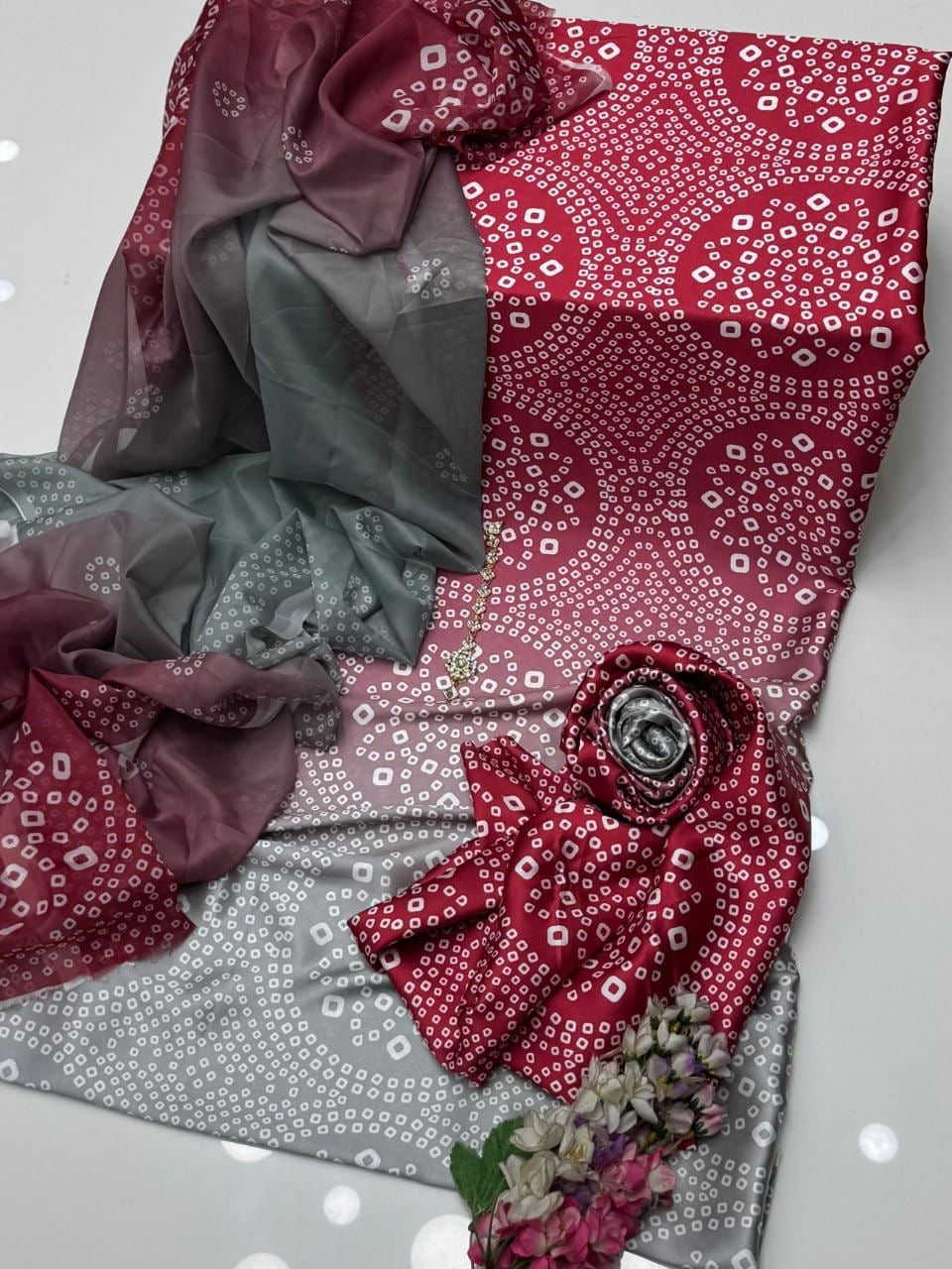 DIGITAL PRINT 3PC SILK UNSTITCHED SUIT 108