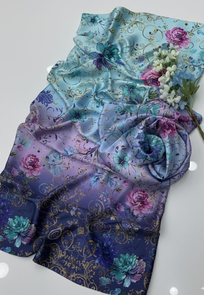 DIGITAL PRINT 3PC SILK UNSTITCHED SUIT 123