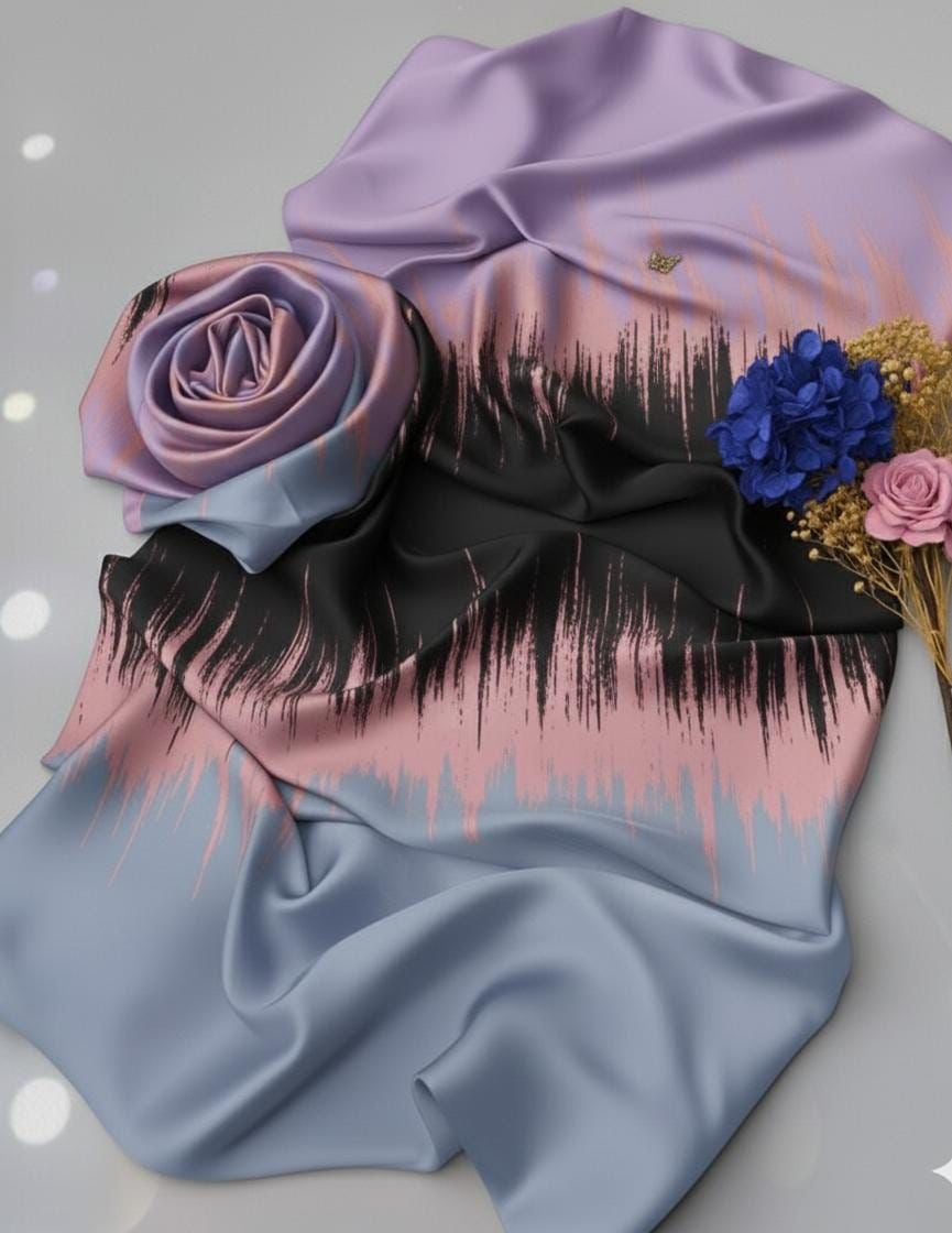 DIGITAL PRINT 3PC SILK UNSTITCHED SUIT 118