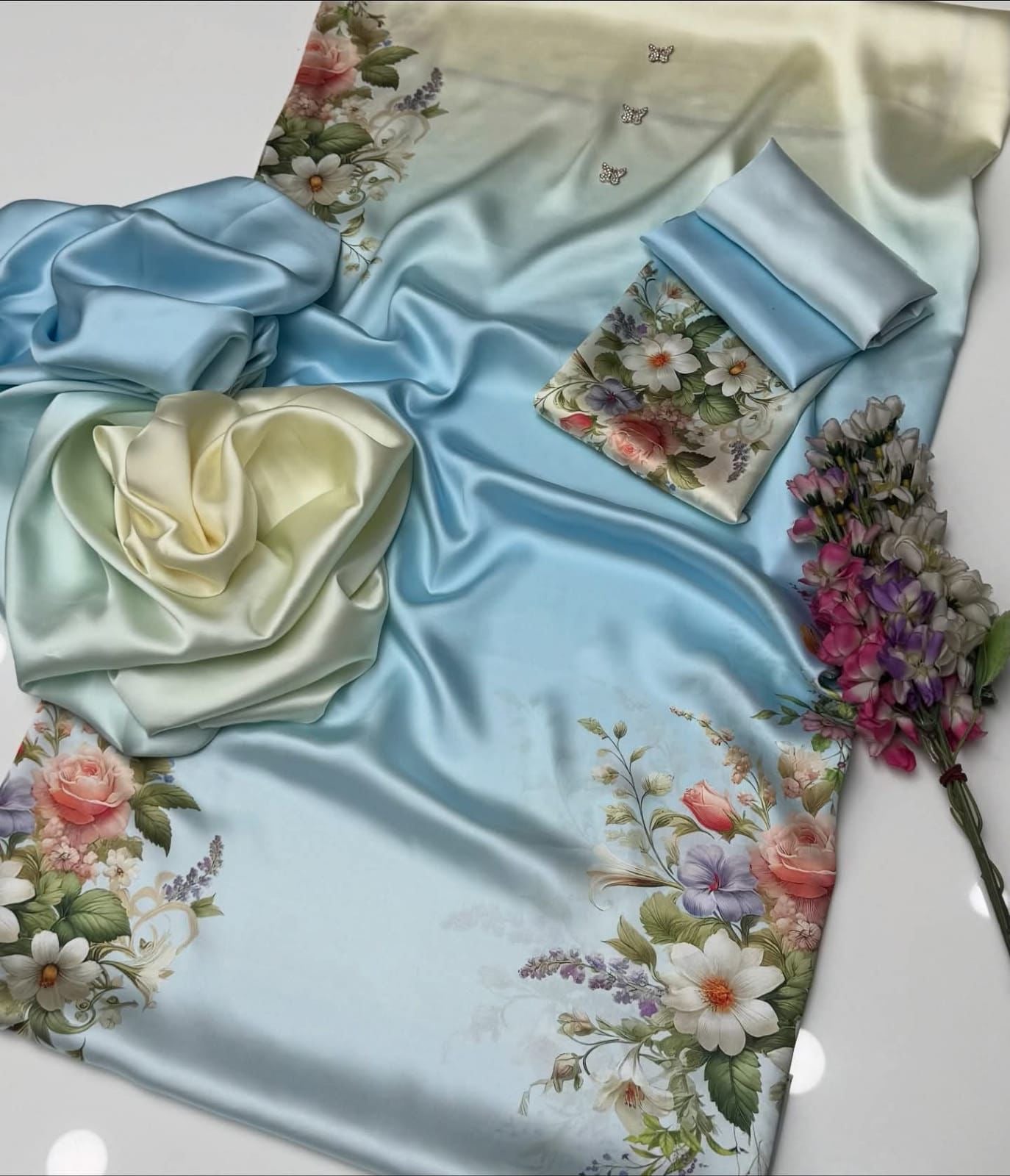 DIGITAL PRINT 3PC SILK UNSTITCHED SUIT 113