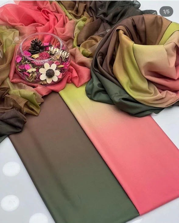 Shamoze Silk Digital Tye ‘N’ Dye 3pc Unstitched Suit - 157