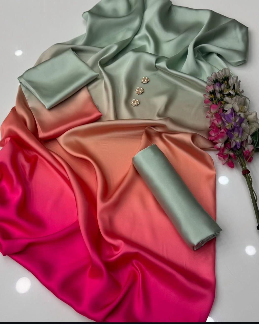 Shamoze Silk Digital Tye ‘N’ Dye 3pc Unstitched Suit - 03