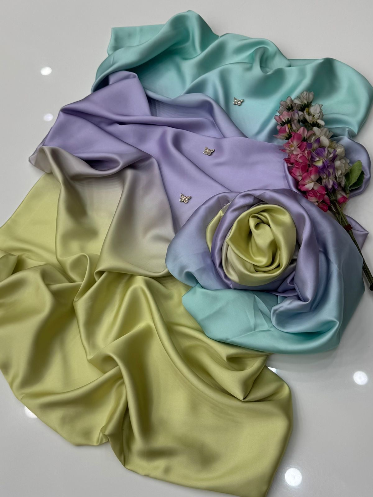 DIGITAL PRINT 3PC SILK UNSTITCHED SUIT 114