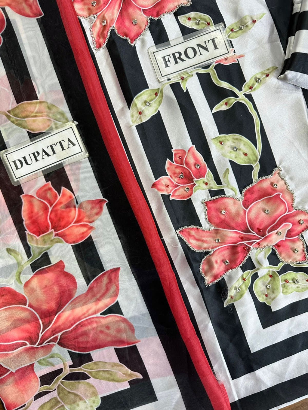 DIGITAL PRINT 3PC SILK UNSTITCHED SUIT 127