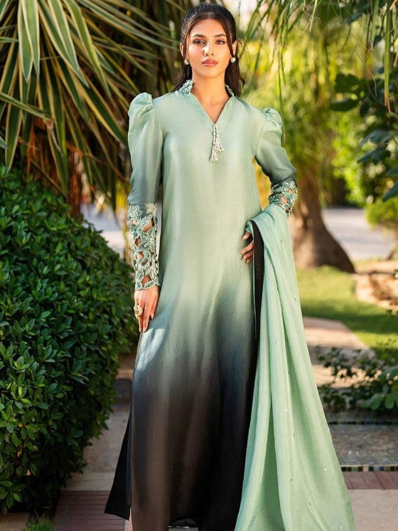 Shamoze Silk Digital Tye ‘N’ Dye 3pc Unstitched Suit - 093