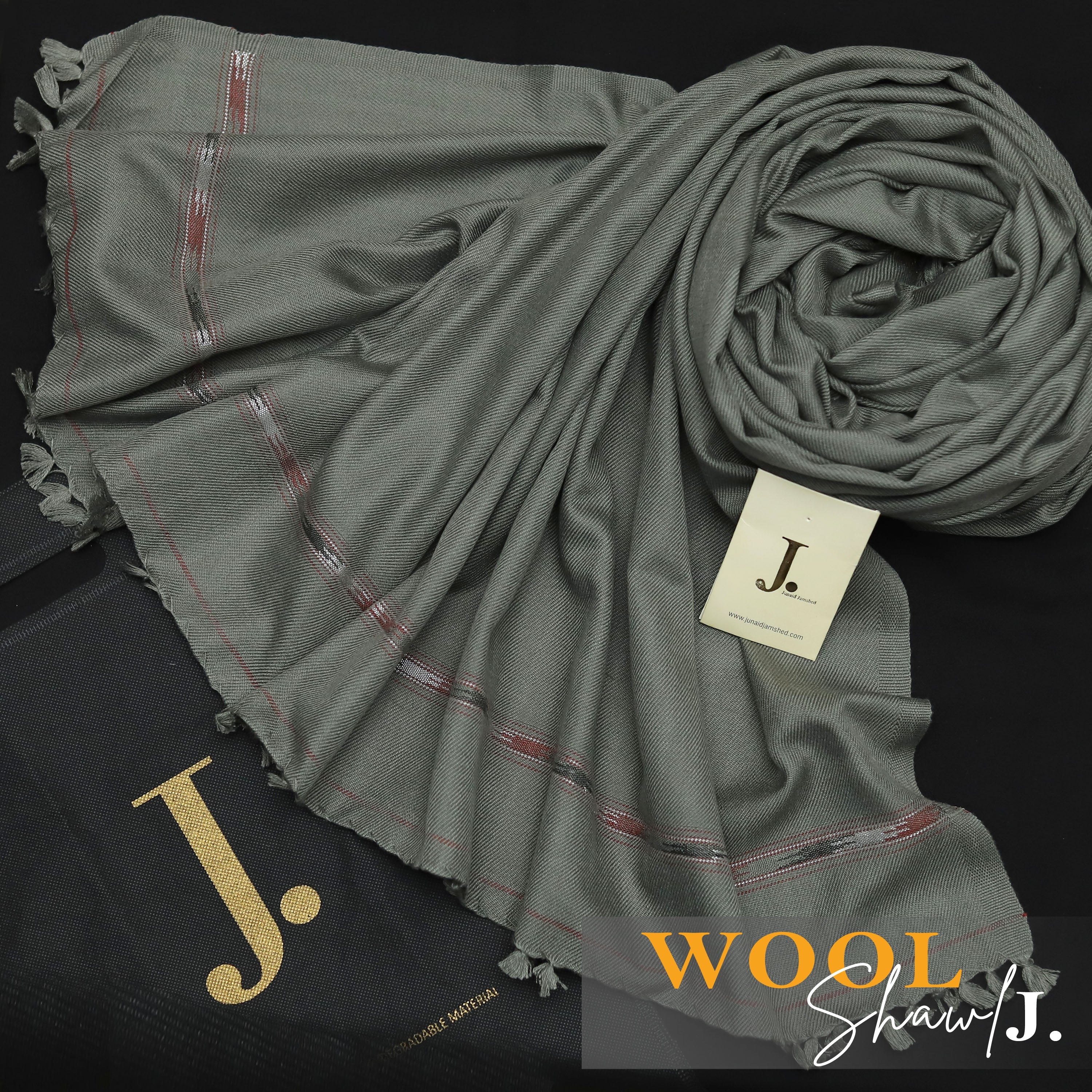 J. Exclusive Wool Shawl GREY