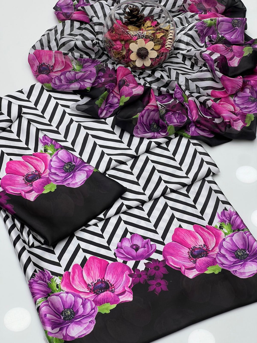 DIGITAL PRINT 3PC SILK UNSTITCHED SUIT 07