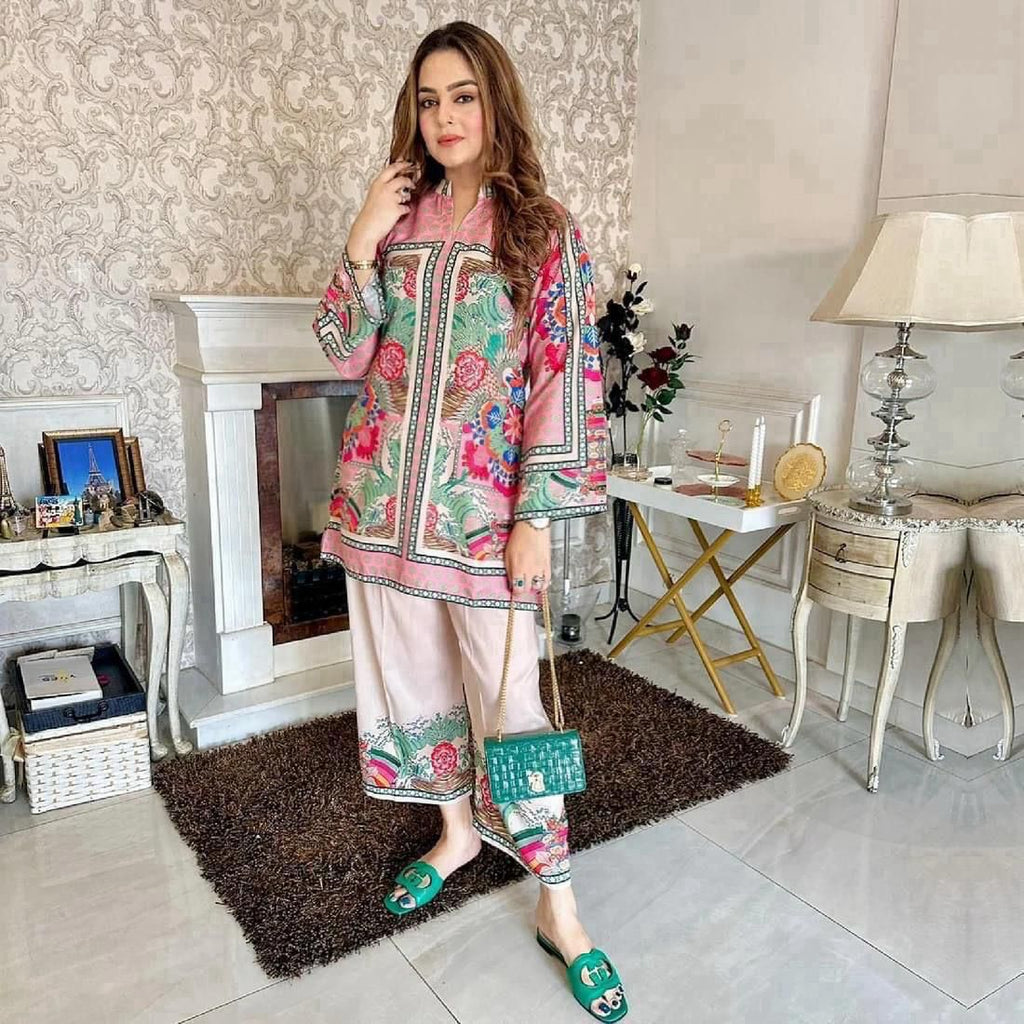 DIGITAL PRINT 3PC SILK UNSTITCHED SUIT 10