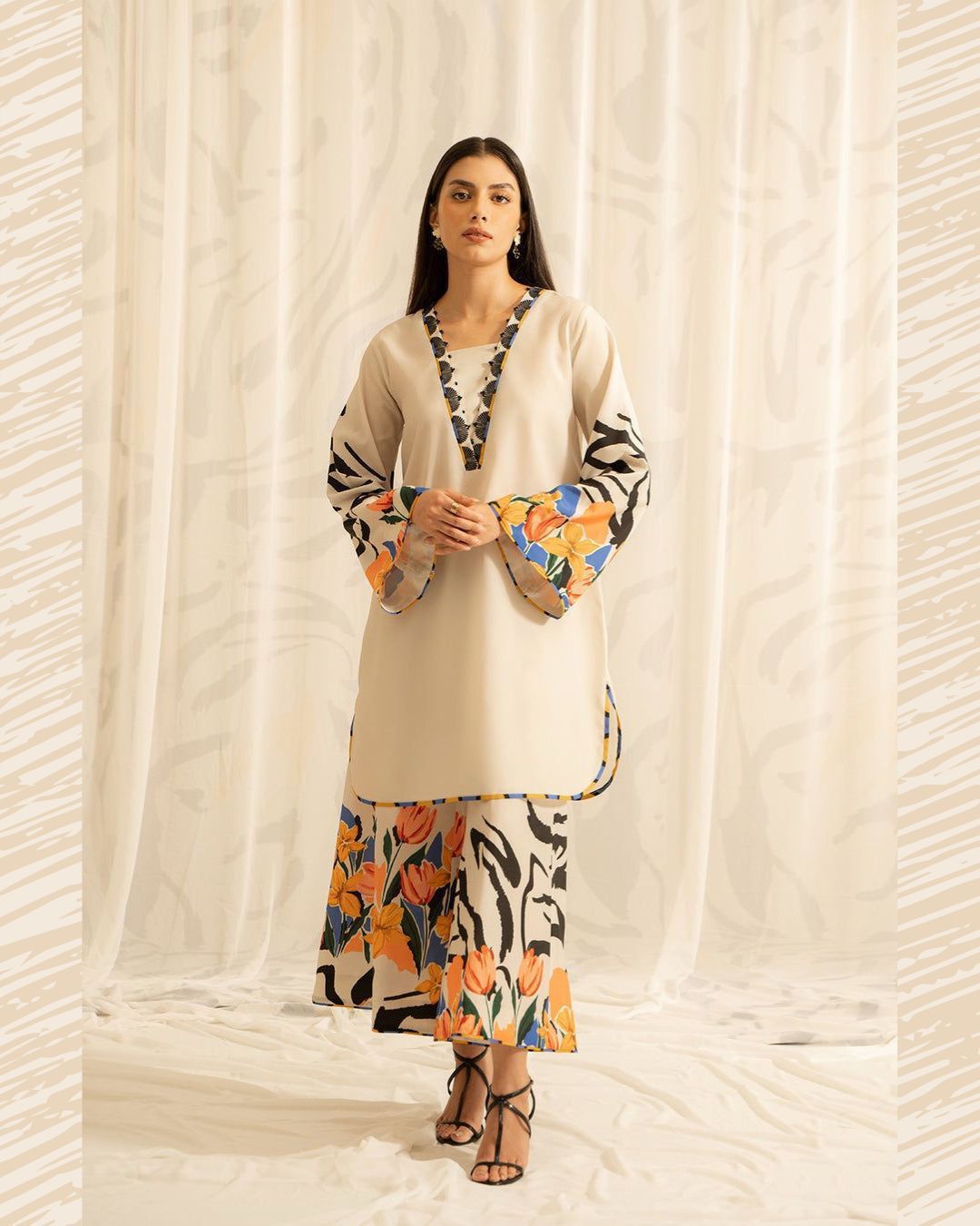 DIGITAL PRINT 3PC SILK UNSTITCHED SUIT 92
