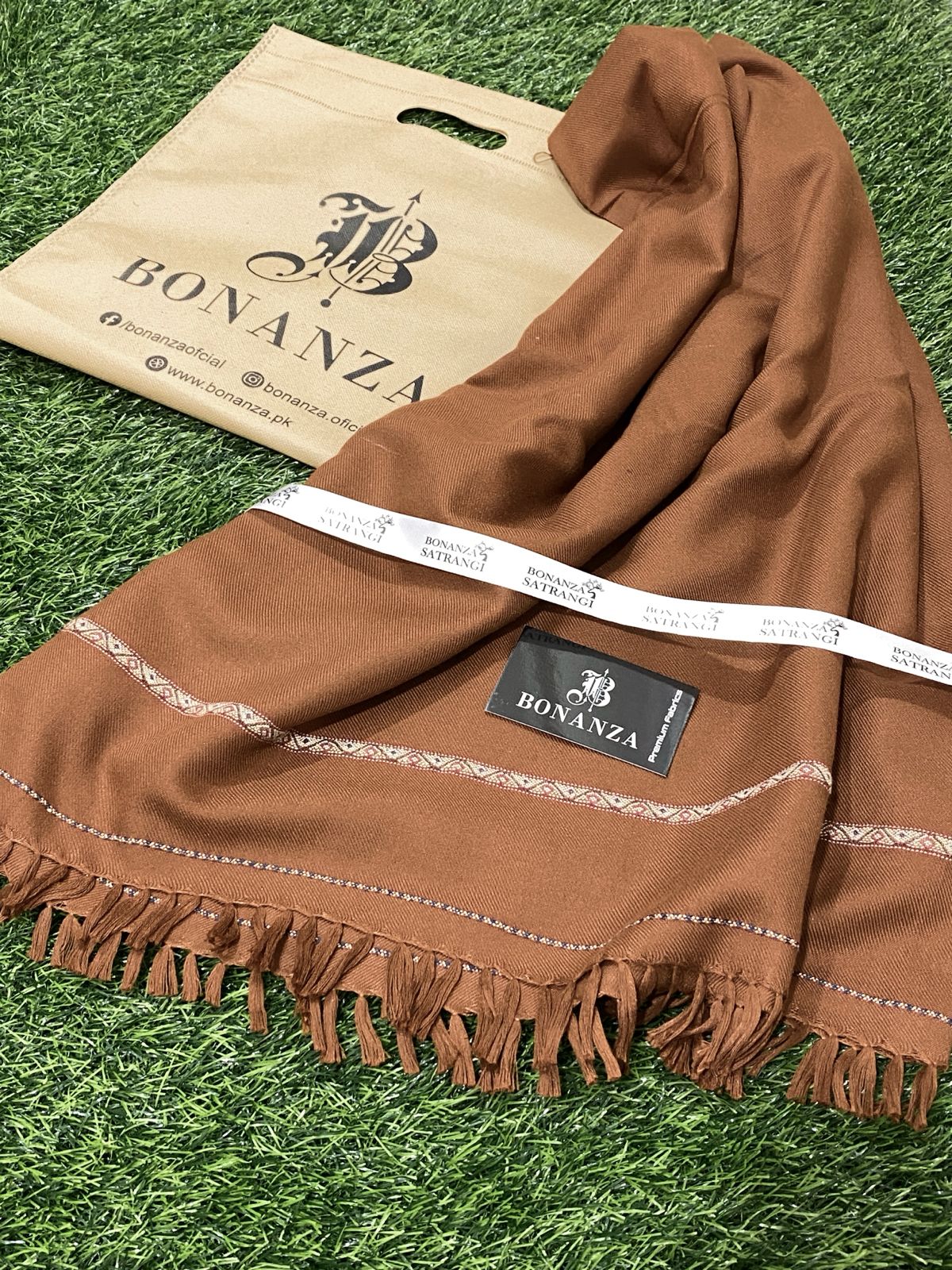 Bonanza Satrangi Mens Winter Shawl ♦️♦️ 12 Camel