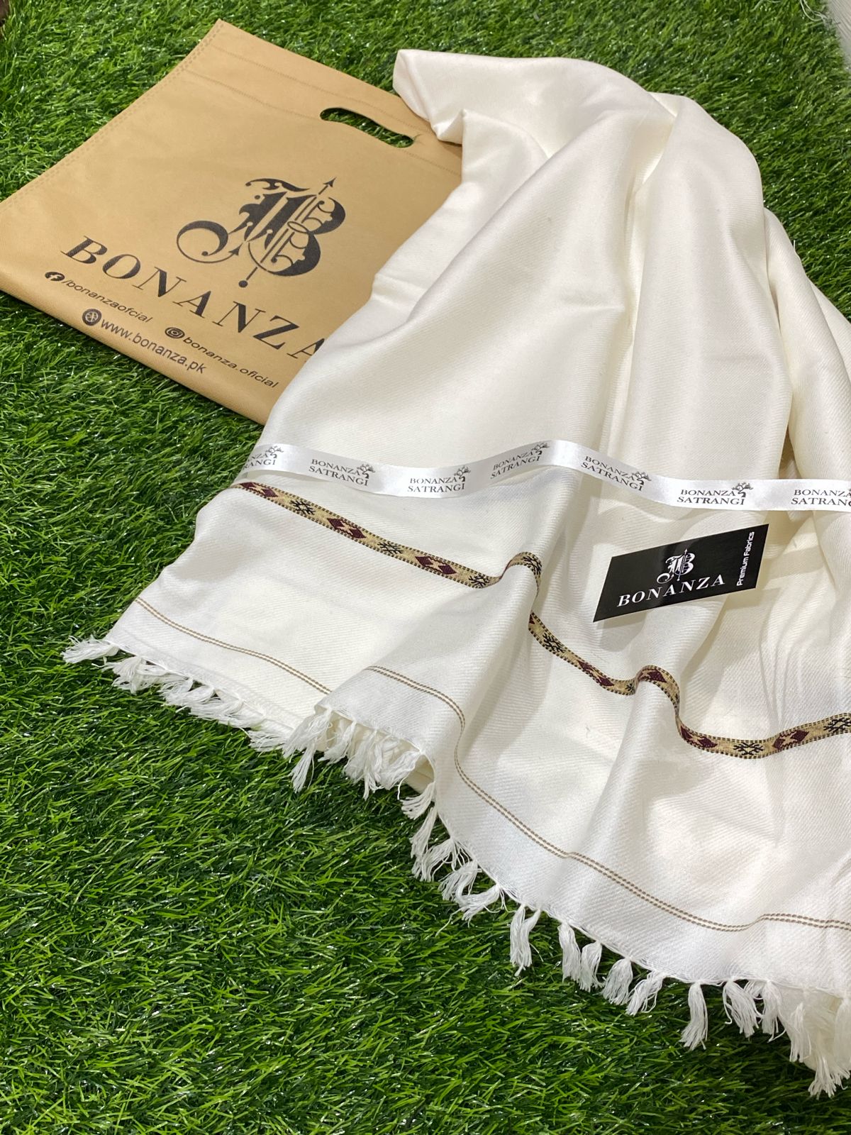 Bonanza Satrangi Mens Winter Shawl ♦️♦️ 02 Pearl White