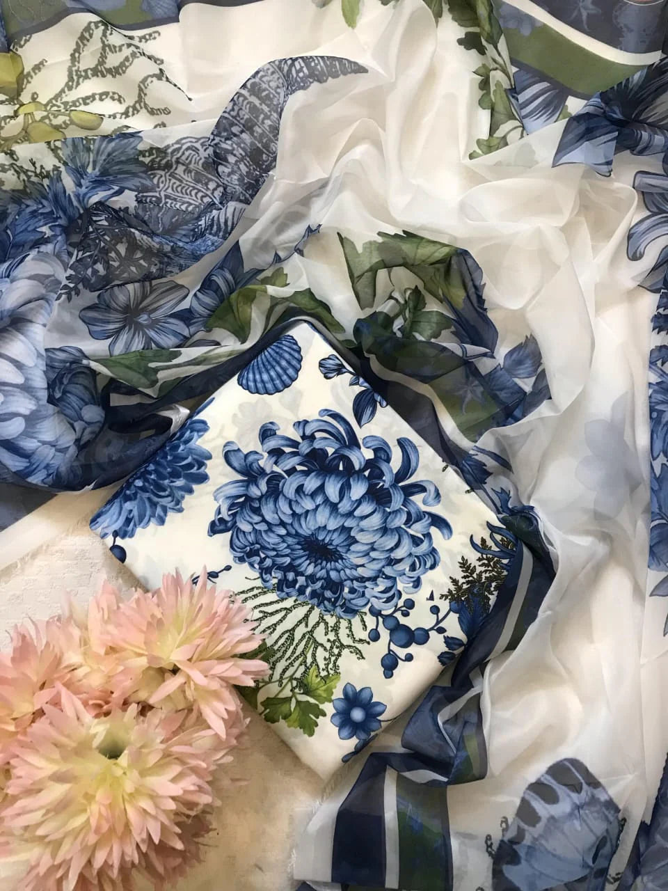 Digital Printed 3 Piece Swiss With Silk Dupatta Collection 42