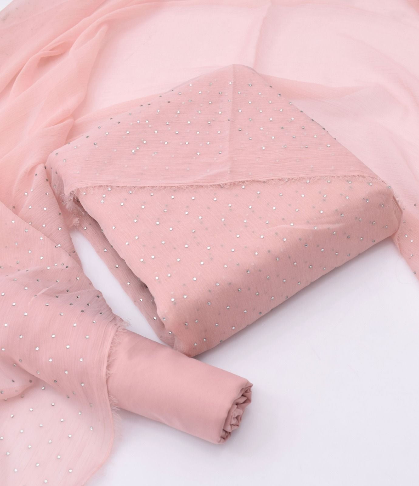 Stone Shifoon 3-Piece Suit - Light Pink