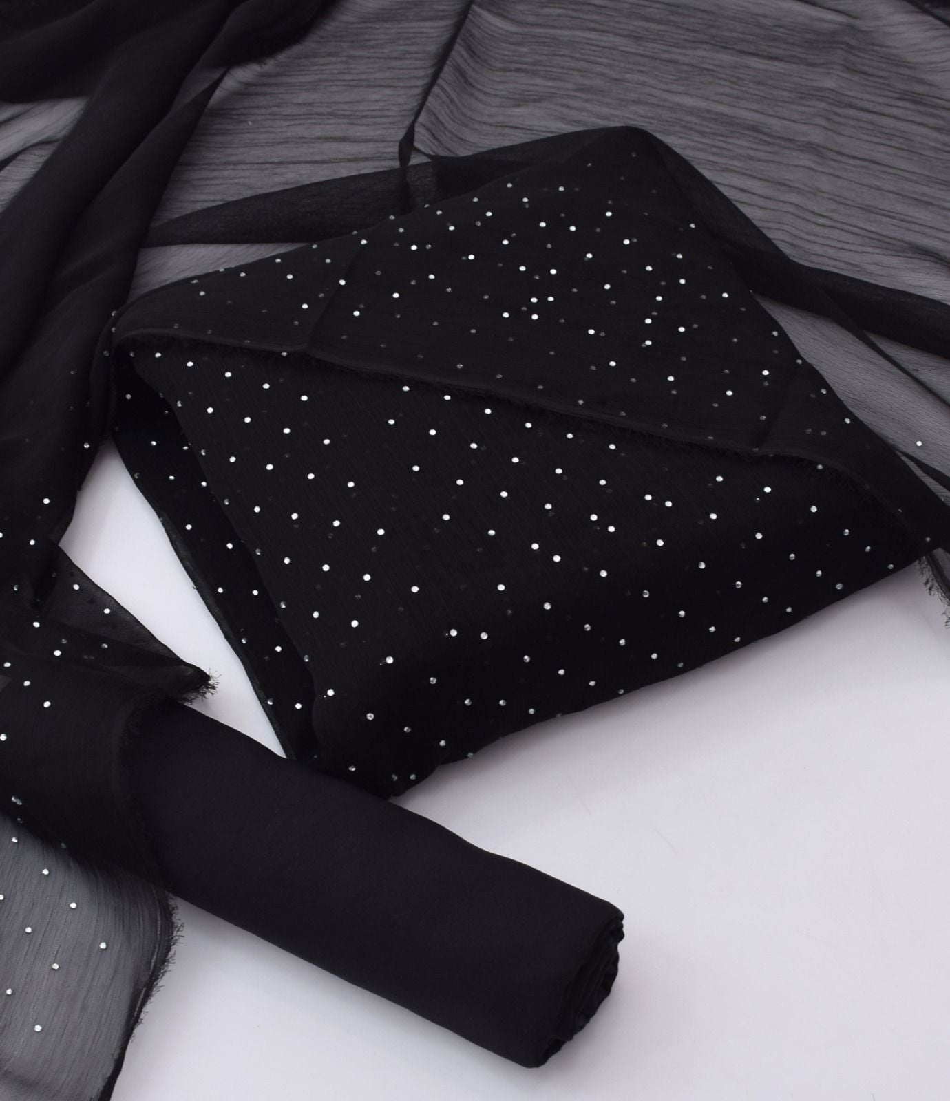 Stone Shifoon 3-Piece Suit - Black