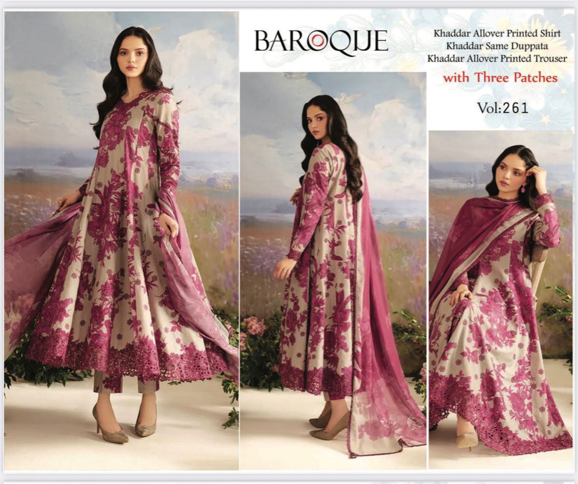 BAROQUE KHADDAR 3PC WITH EMBROIDERED PATCHES 02