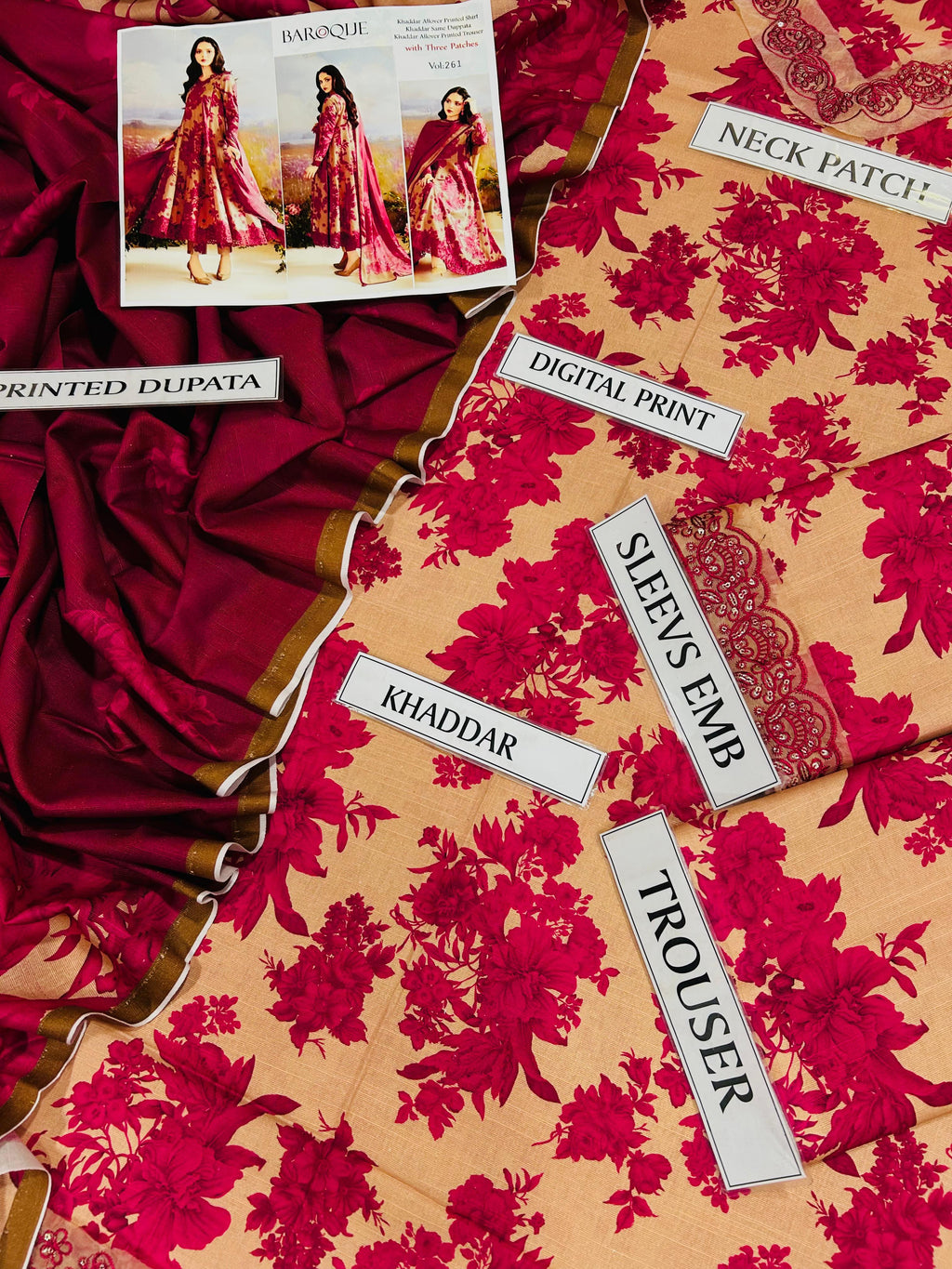 BAROQUE KHADDAR 3PC WITH EMBROIDERED PATCHES 02