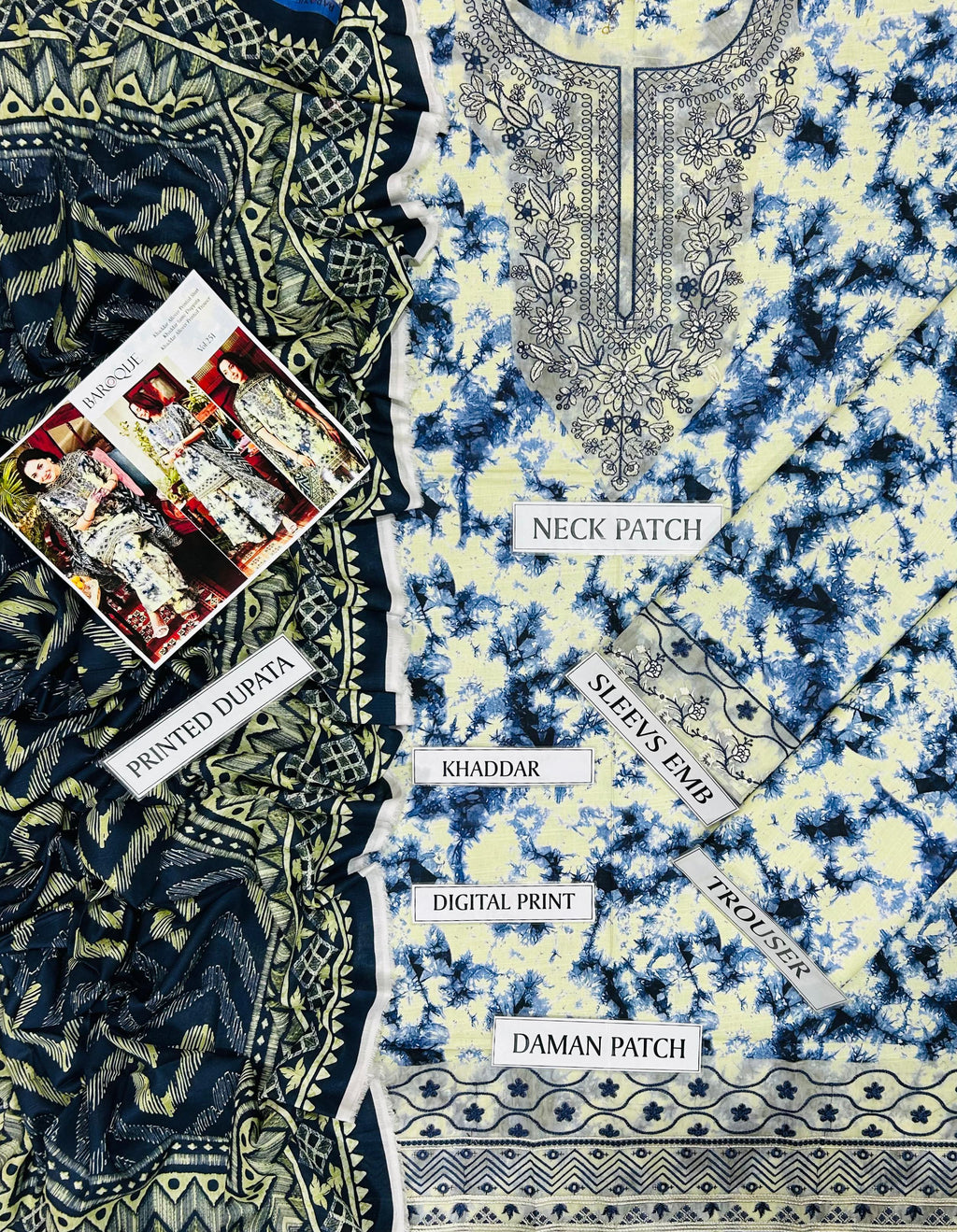 BAROQUE KHADDAR 3PC WITH EMBROIDERED PATCHES 05