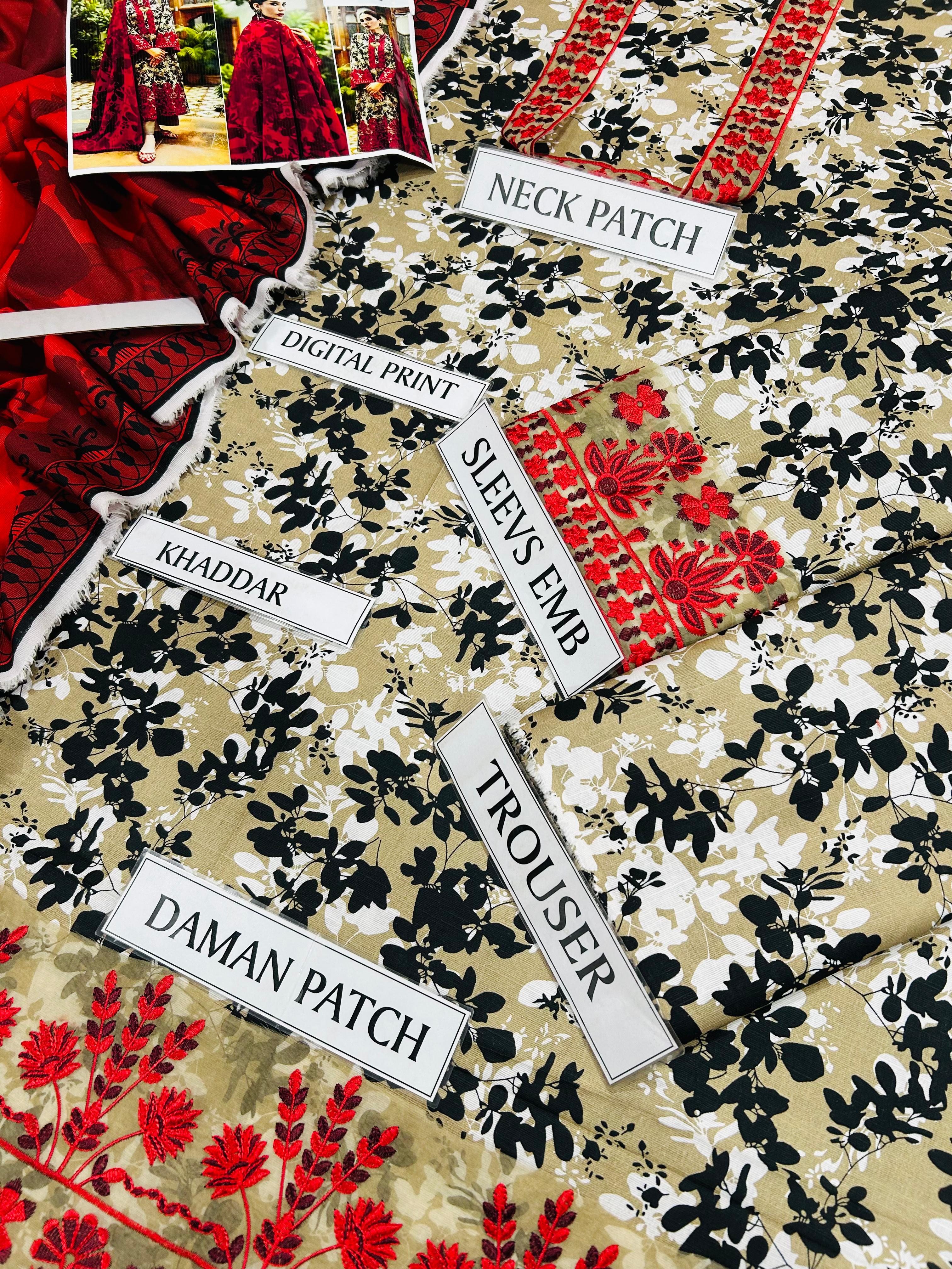 BAROQUE KHADDAR 3PC WITH EMBROIDERED PATCHES 07