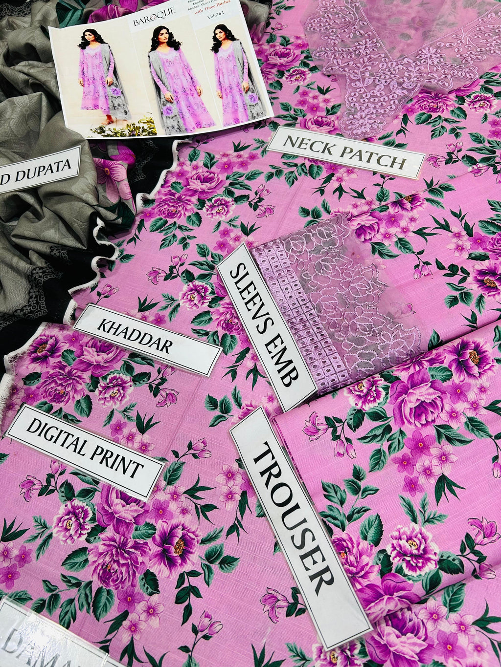 BAROQUE KHADDAR 3PC WITH EMBROIDERED PATCHES 08