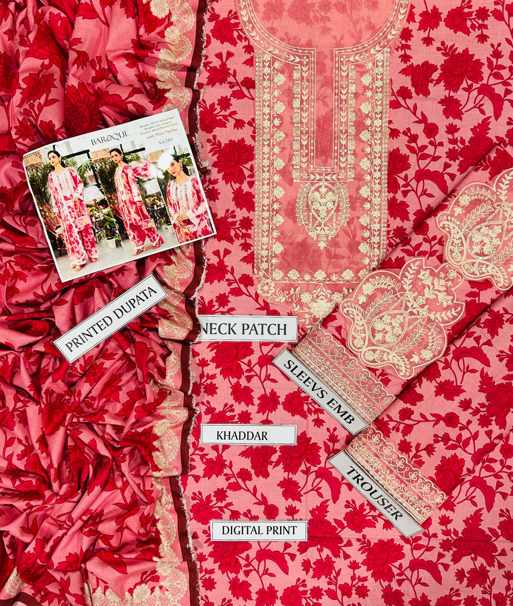 BAROQUE KHADDAR 3PC WITH EMBROIDERED PATCHES 10