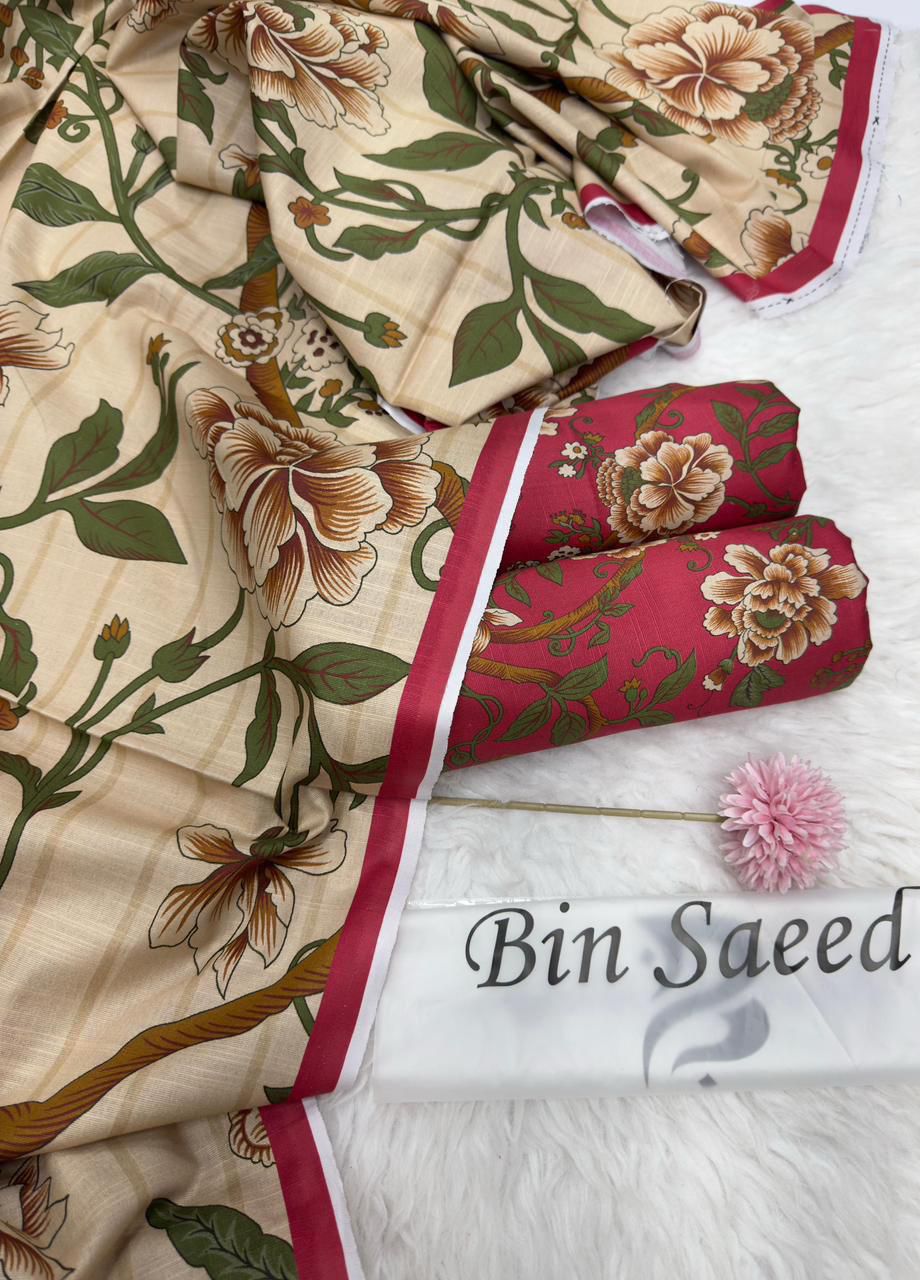 BINSAEED Winter Bloom (Printed Khaddar 3PC)