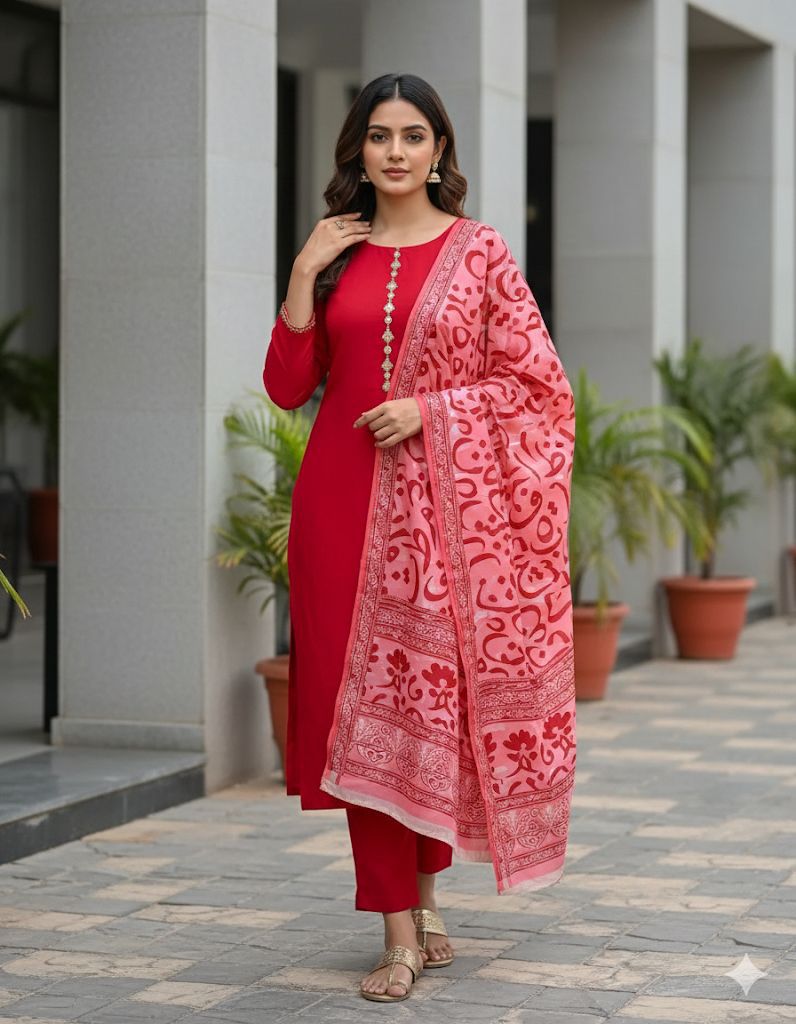 Katan Silk Calligraphy Suit 3pc