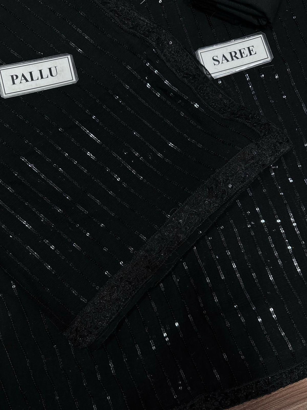 Semi-Pure Chiffon Sequence Saree