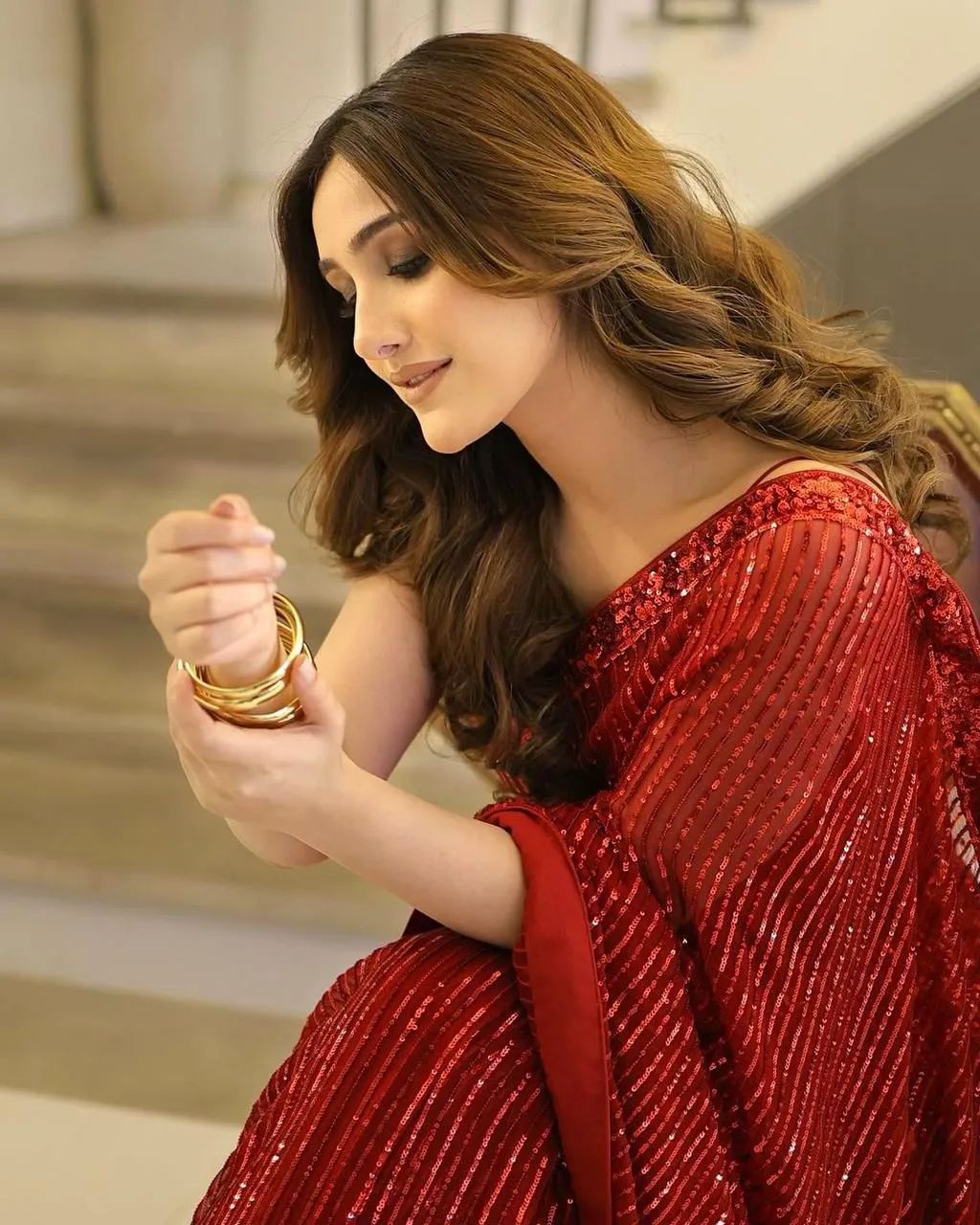 Semi-Pure Chiffon Sequence Saree