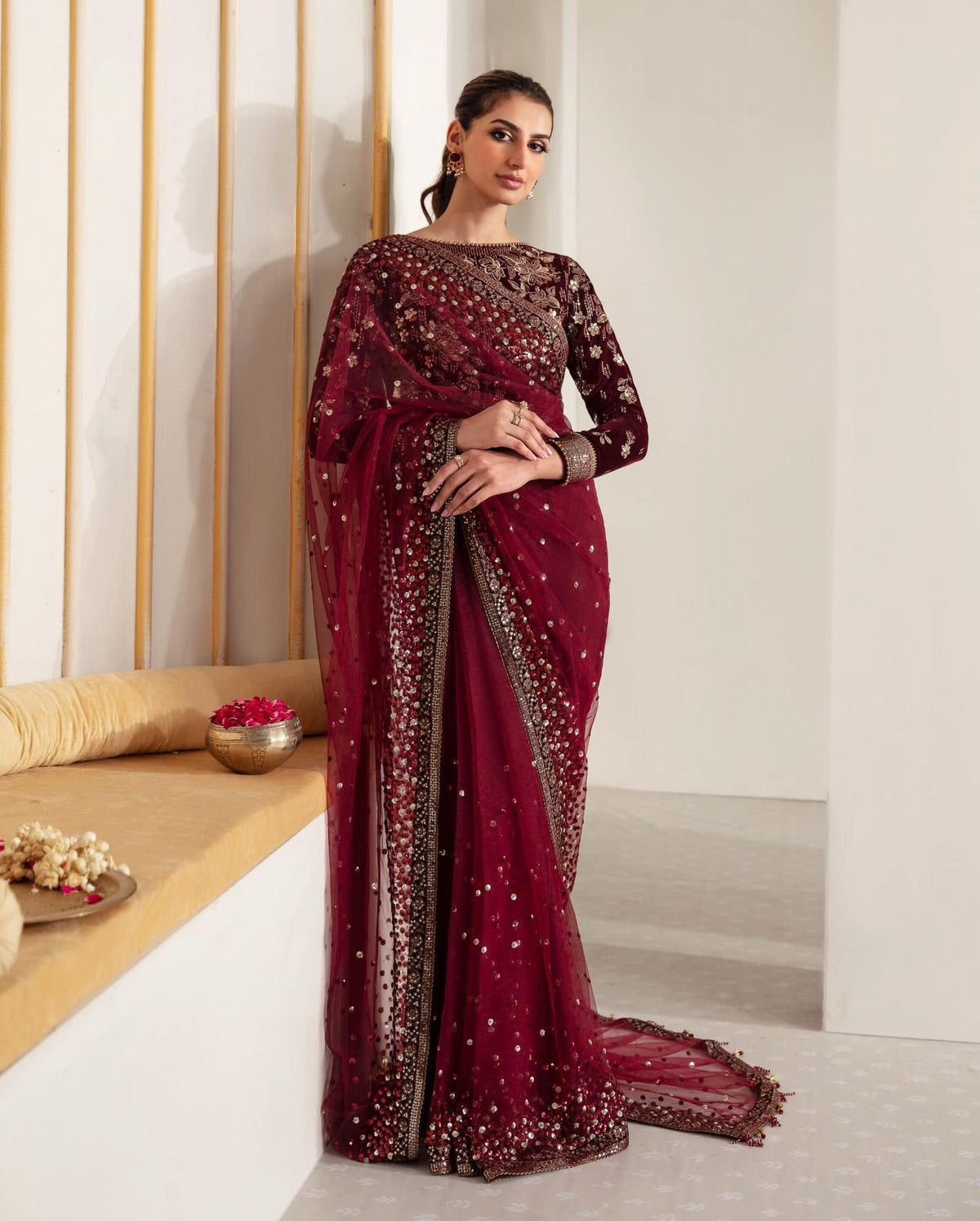 JAZMIN Inspired Velvet & Net Saree